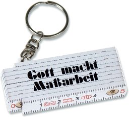 Schlüsselanhänger - Mini-Zollstock, weiß
