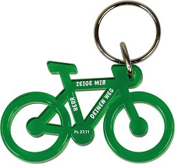 Schlüsselanhänger Fahrrad, grün