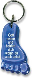 Schlüsselanhänger Fuß, blau