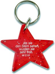 Schlüsselanhänger Stern, rot