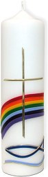 Kerze - Regenbogen Fisch