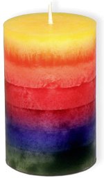 Regenbogenkerze Stumpenform