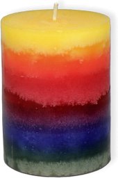 Regenbogenkerze Stumpenform
