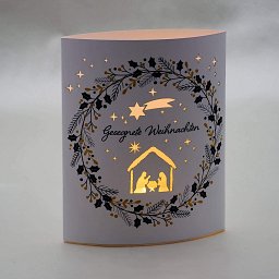 Papier-LED-Leuchte mit Weihnachtsmotiv