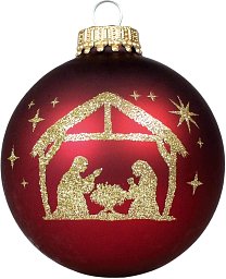 Christbaumkugel mit Krippenmotiv