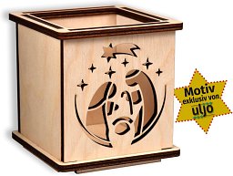 Holz-Windlicht Krippe
