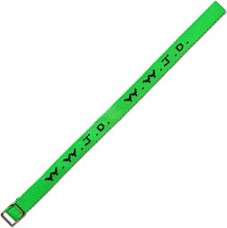 Gewebtes Armband - W.W.J.D., neongrün