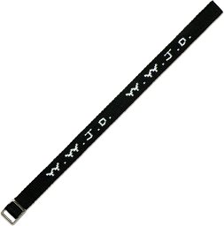 Gewebtes Armband - W.W.J.D., schwarz