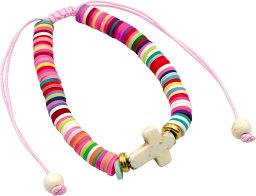 Armband Kreuzperle, pink