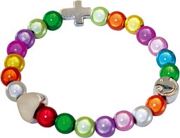 Kinder-Perlenarmband, schimmernd, regenbogen