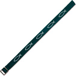 Gewebtes Armband - Ichthys, dunkelcyan