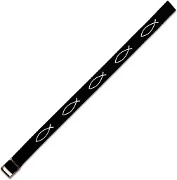 Gewebtes Armband - Ichthys, schwarz