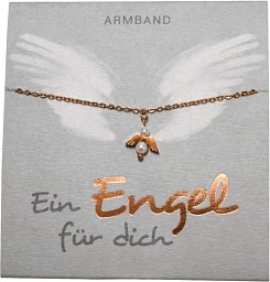 Armband „Ein Engel für dich“, grau/gold