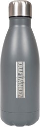 Trinkflasche Edelstahl Kraft tanken, grau