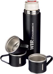 Doppelwandiges Flaschenset mit 3 Tassen