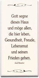Keramikfliese Friede - Freude - Segen