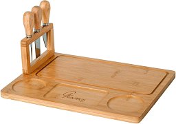 Käsebrett-Set aus Bambus „Guten Appetit“