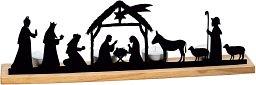 Krippenszene auf Holzsockel